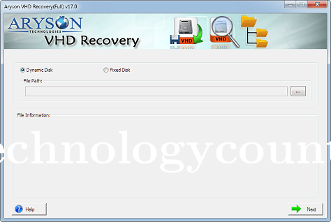 Aryson VHD Recovery Screenshots